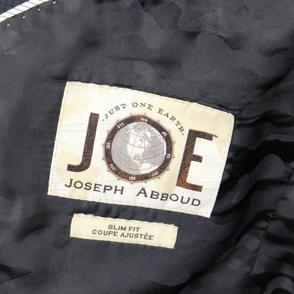 Joseph Abboud Blazer Jacket Mens 48R Black Check Super 120s Wool Slim Fit - Picture 12 of 16